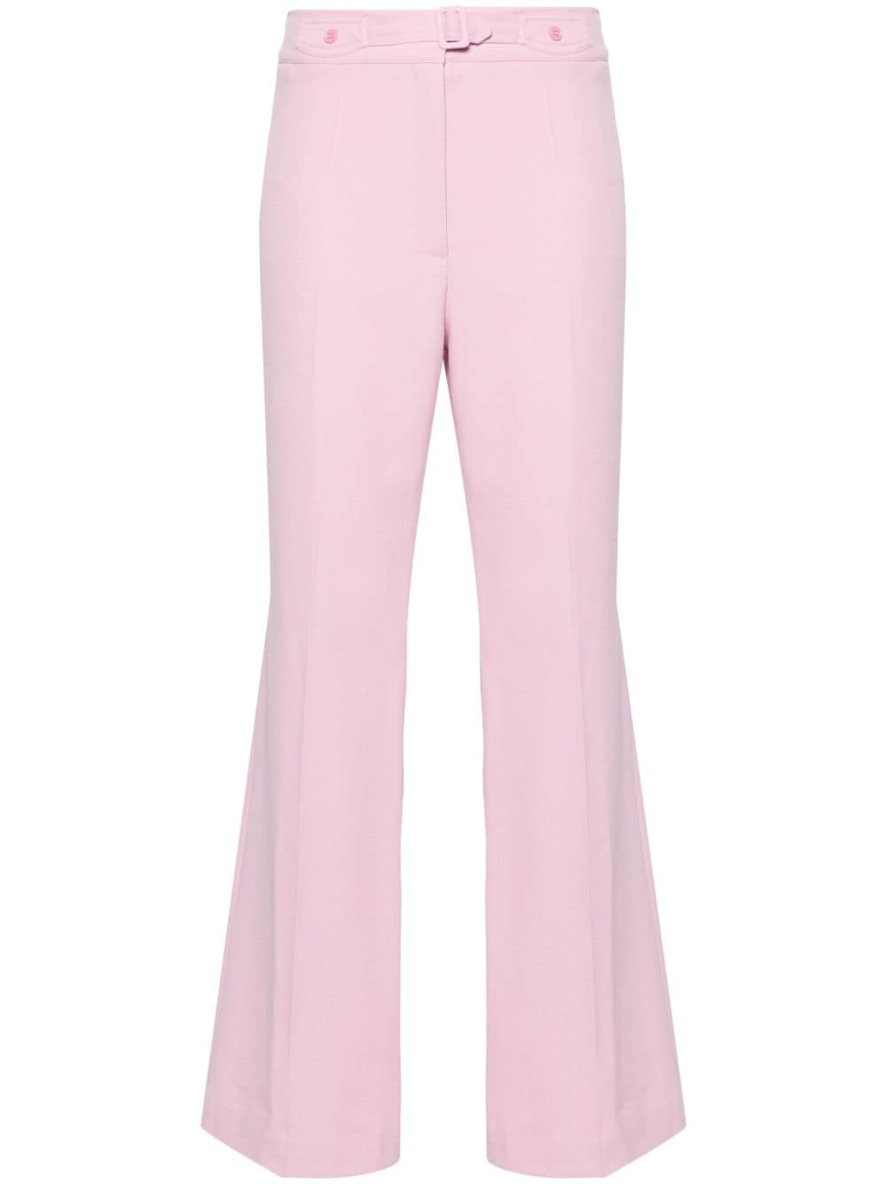 Maje Belted Straight-leg Trousers In Pink