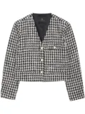 ANINE BING Cara houndstooth-pattern blazer - Black