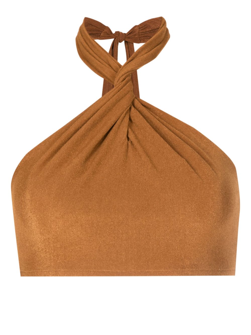 Lenny Niemeyer twisted halerneck bikini top - Brown