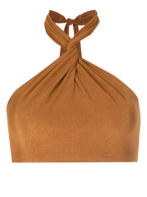 Lenny Niemeyer top de bikini con cuello halter y detalle retorcido