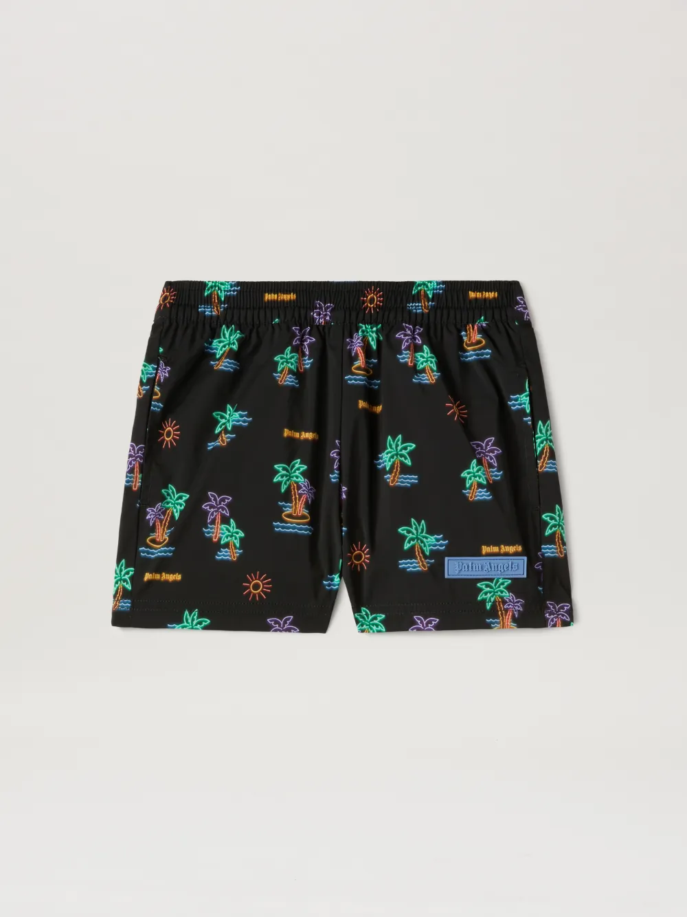 Palm Angels Neon Palms Swim Shorts In Black