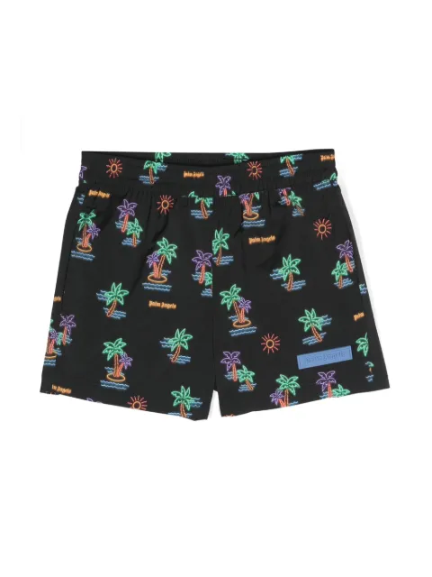 Palm Angels Kids Neon Palms swim shorts