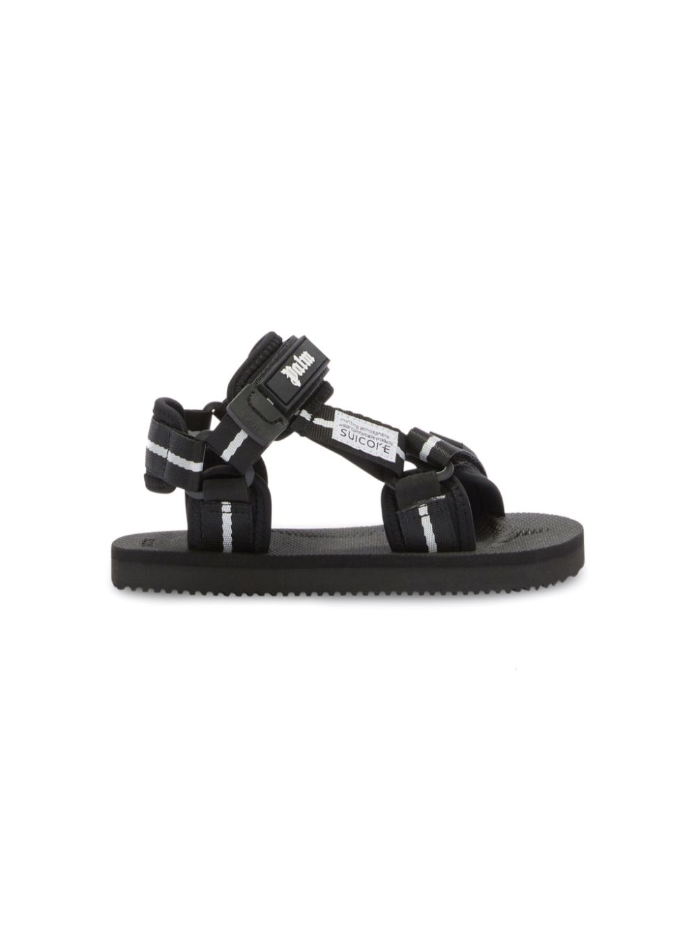 Suicoke x Palm Angels Kids x Suicok logo-strap sandals - Black