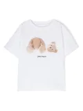 Palm Angels Kids Broken Bear cotton T-shirt - White