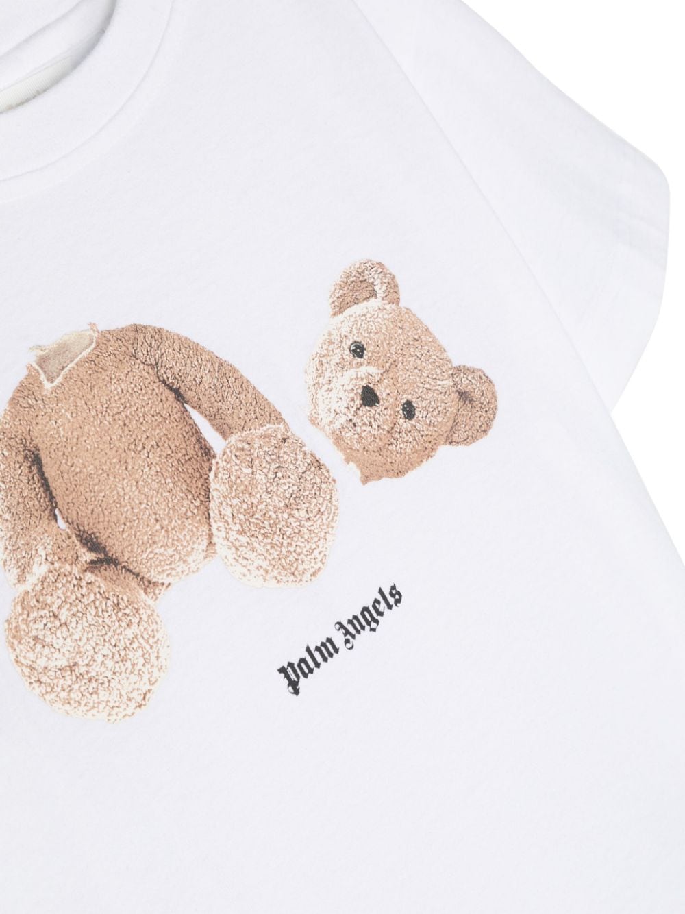 Palm Angels Kids Katoenen T-shirt met teddybeerprint Wit