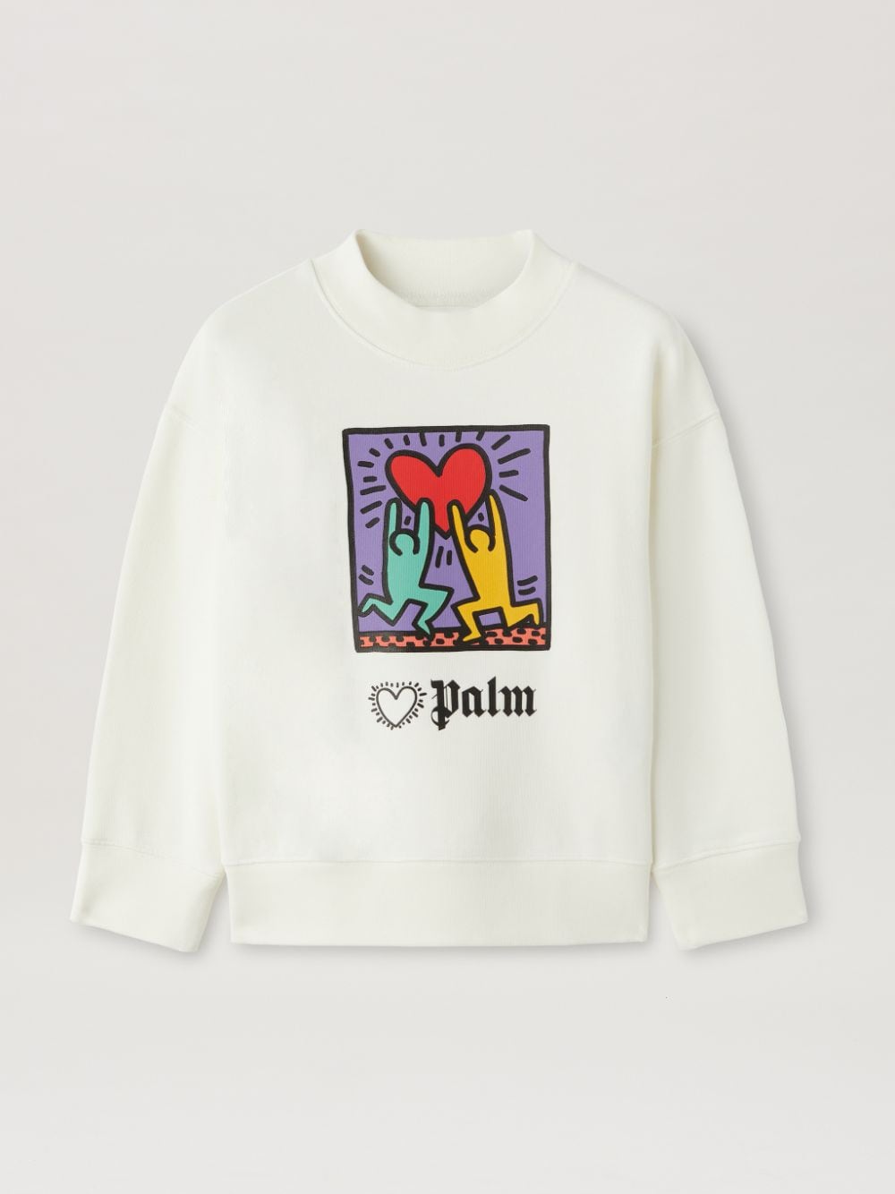 Shop Palm Angels Sweatshirt  X Keith Haring In White