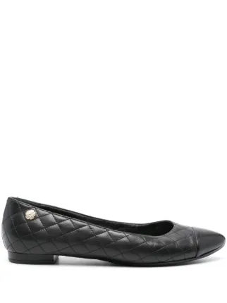 CHANEL Pre Owned 2010 diamond quilted Ballerina Shoes Black FARFETCH AU