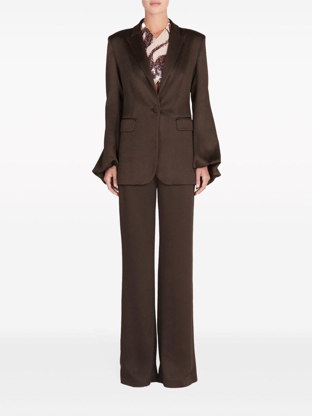 Shop Silvia Tcherassi Palermo High-waisted Straight-leg Trousers In Brown