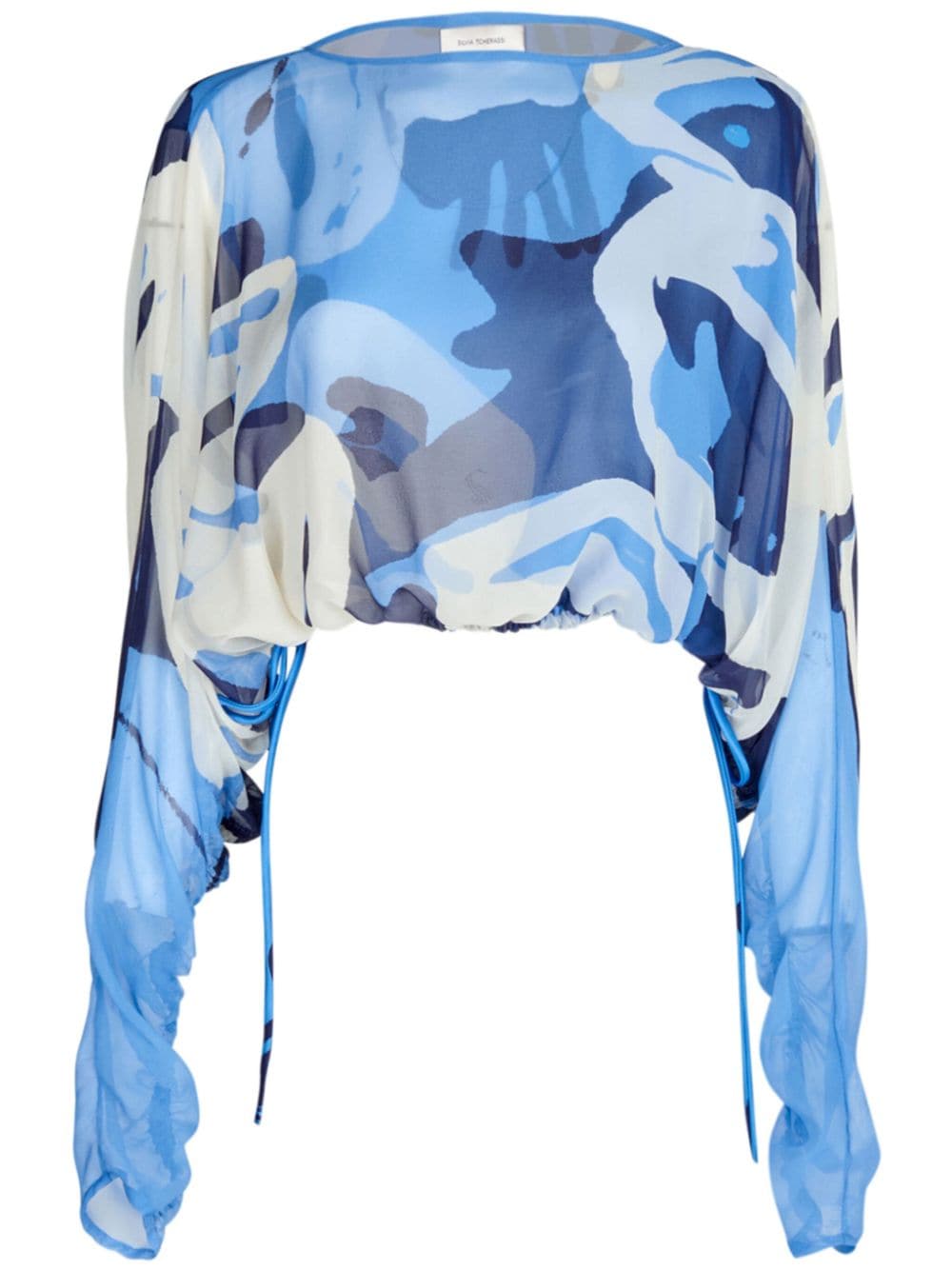 Silvia Tcherassi Marcerata Graphic-print Blouse In Blue