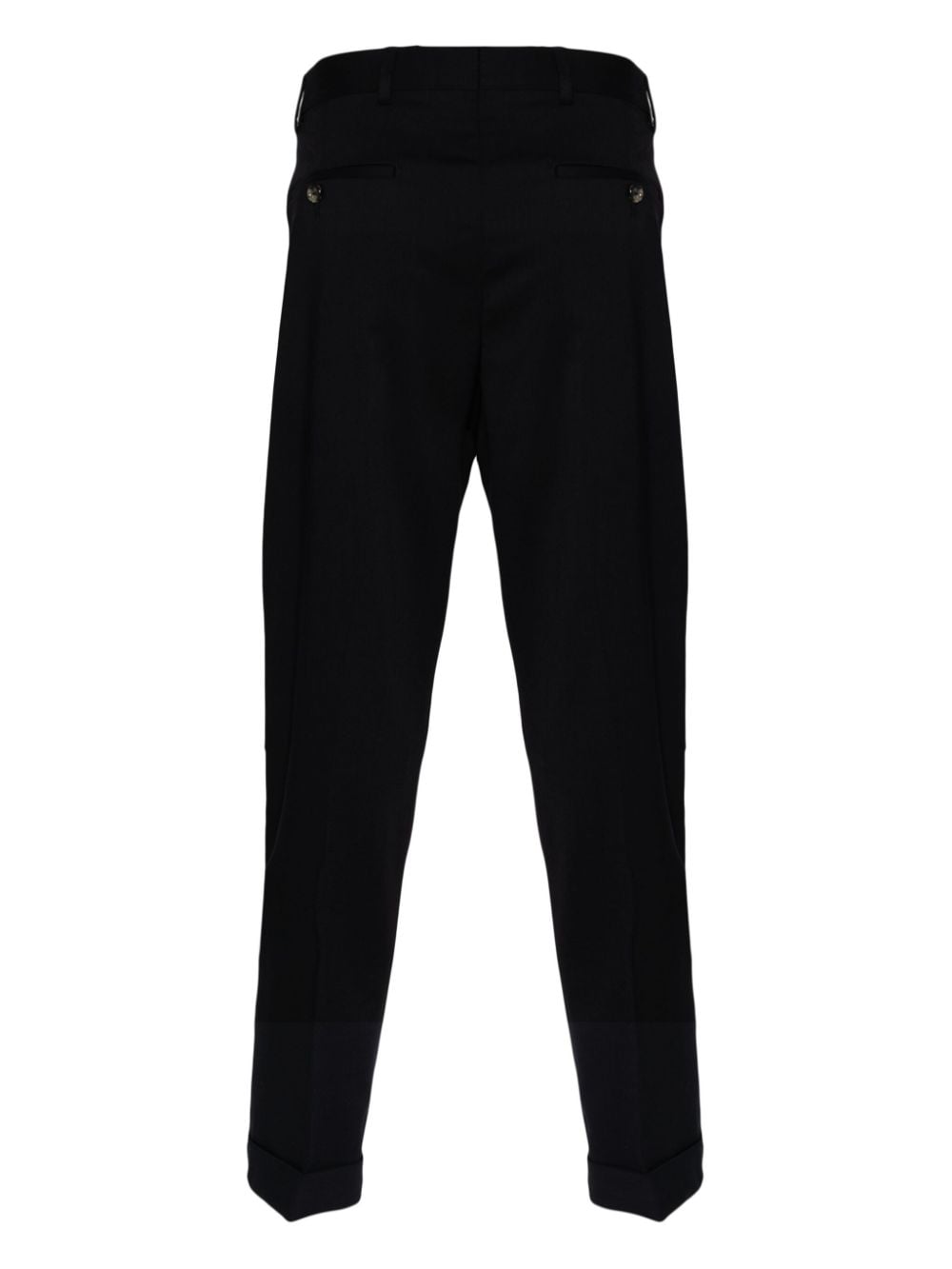 Shop Dell'oglio Tapered Wool Trousers In Black