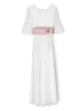 AMAYA floral-appliqué tulle communion dress - White