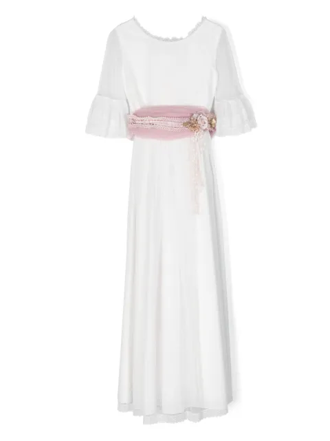 AMAYA Vestido com tule e aplicação floral