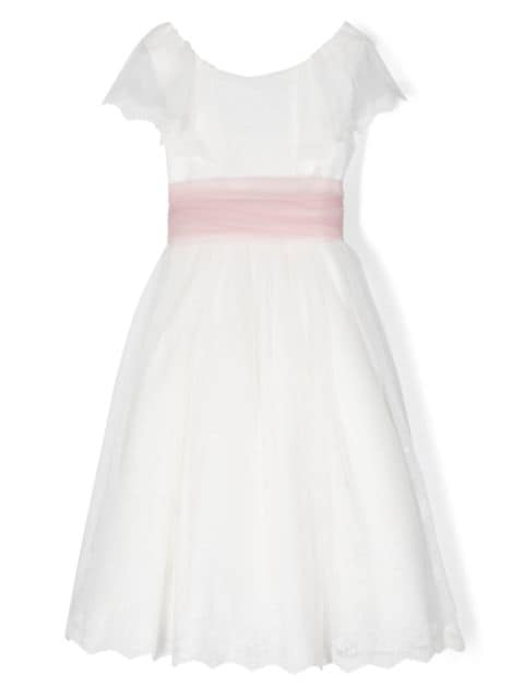 AMAYA floral-embroidered tulle communion dress