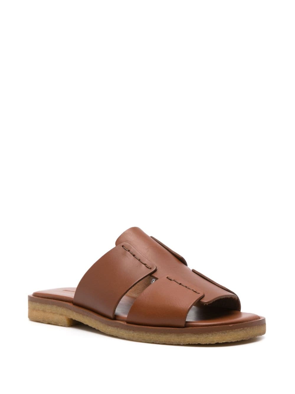 SANDRO leather sandals - Bruin