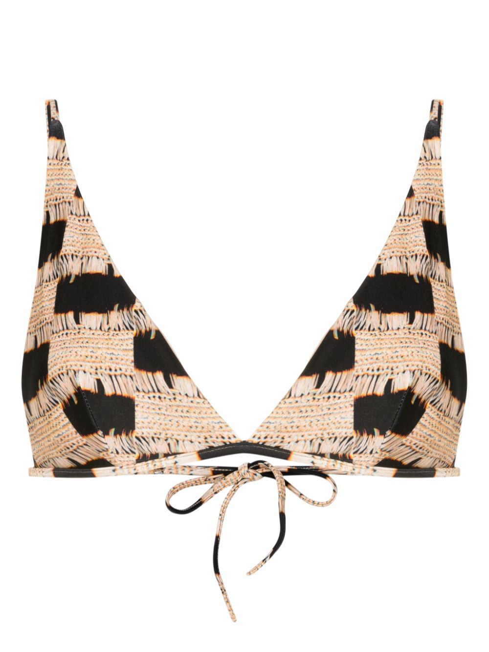 Lenny Niemeyer trompe l'oeil-print triangle bikini top - Black