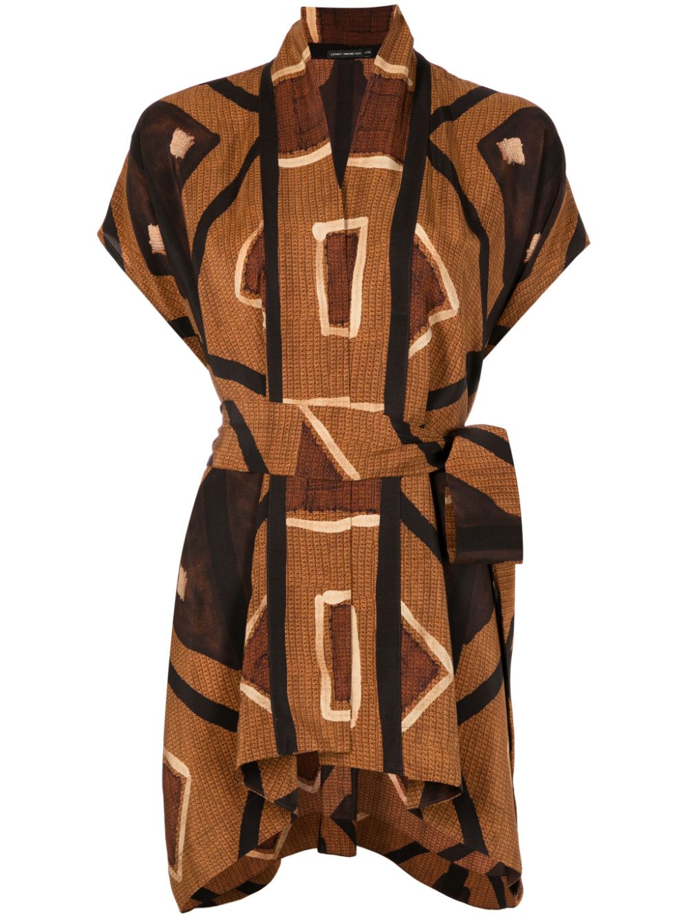 Lenny Niemeyer geometric-pattern belted gilet - Brown