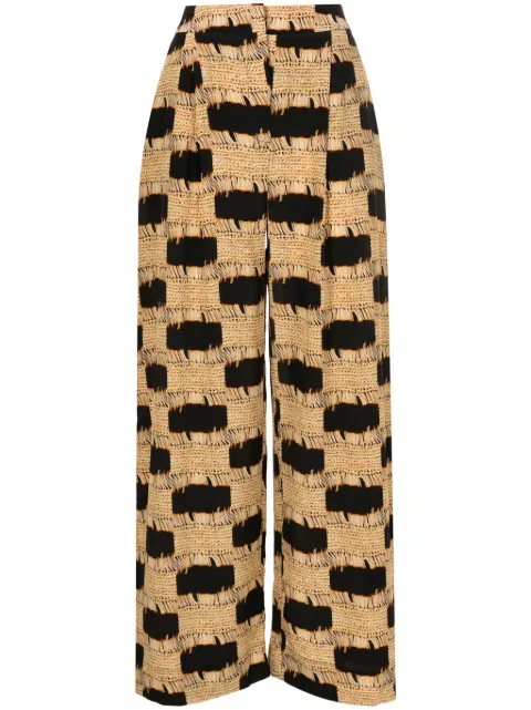 Lenny Niemeyer trompe l'oeil print silk trousers
