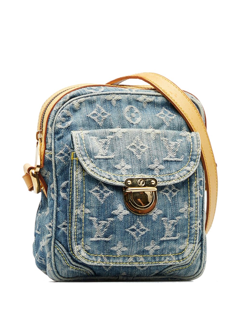 2007 LOUIS VUITTON Blue Monogram Denim  Camera Crossbody Bag