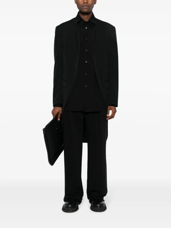 【美品】YOHJI YAMAMOTO コート 変形　アシンメトリー Yohji Yamamoto アシンメトリーヘム コート | ブラック | FARFETCH JP