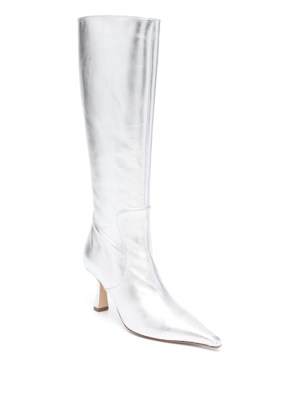 Aeyde metallic-leather knee-high boots - Zilver