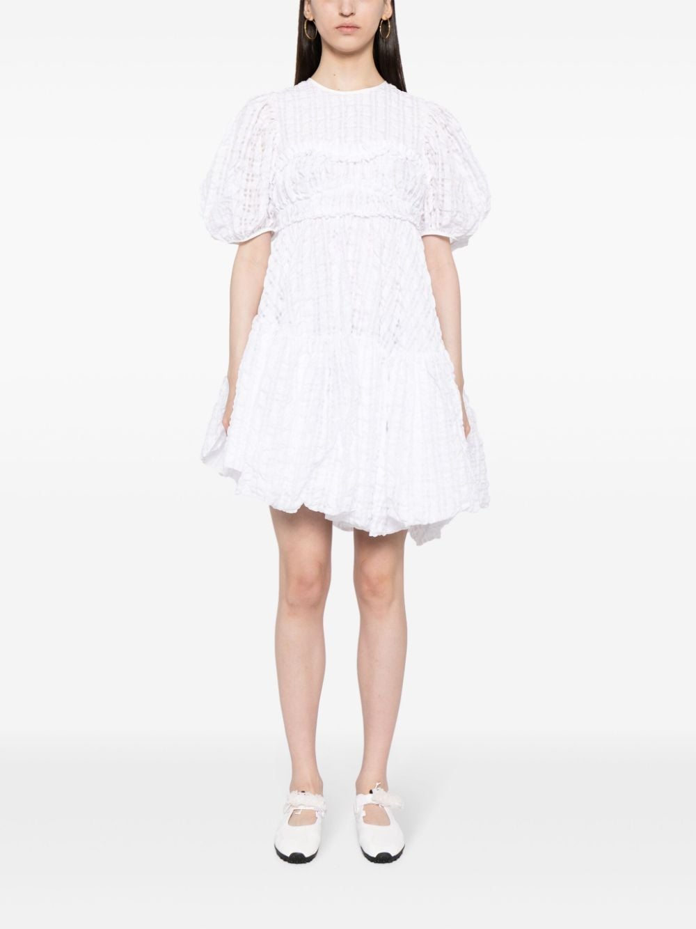 Shop Cecilie Bahnsen Vanity Seersucker Minidress In White