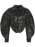 ROTATE BIRGER CHRISTENSEN sequin-embellished cropped jacket - Black