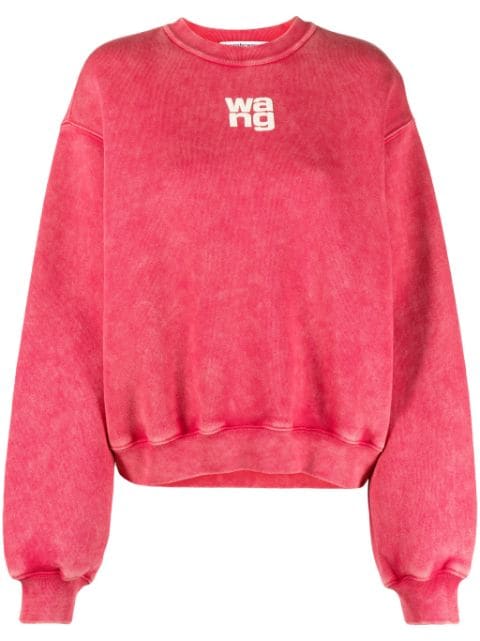 Alexander Wang logo flocked faded sweatshirt