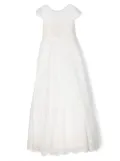 AMAYA floral-embroidered communion dress - White