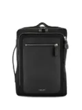 Giorgio Armani logo-stamp partitioned backpack - Black