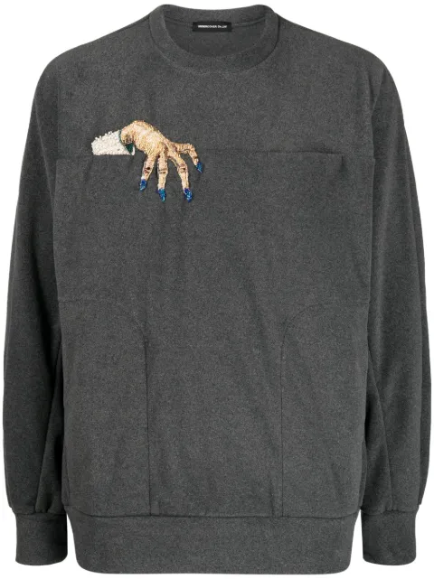 Undercover sudadera con cuello redondo y motivo bordado