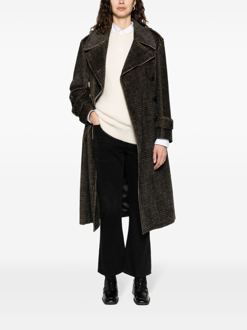 Paltò double-breasted belted coat - Zwart