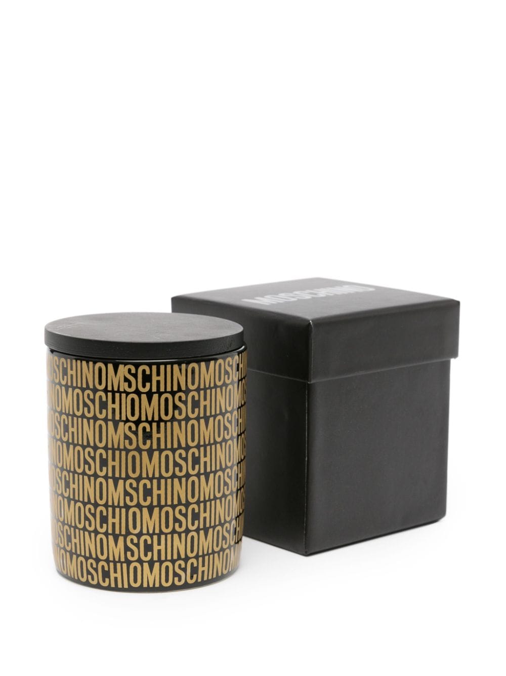 Moschino monogram-print scented candle (230g) - Zwart