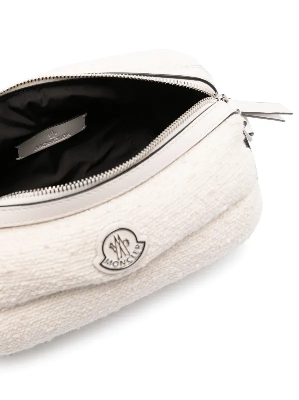 Moncler Keoni Bouclé Cross Body Bag | White | FARFETCH JO