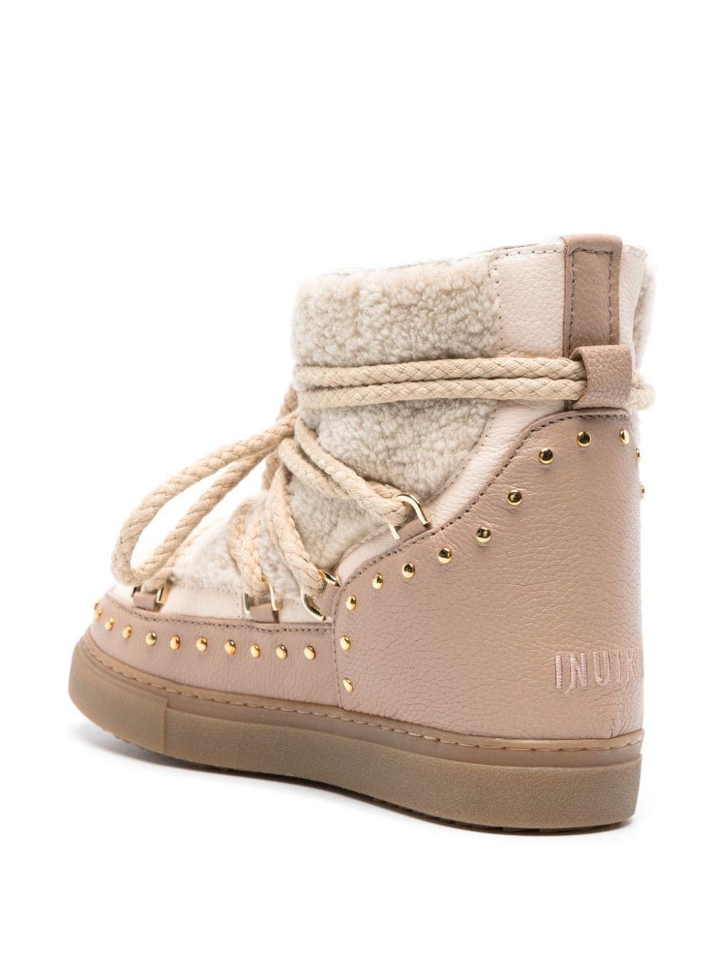 Shop Inuikii Curly Rock Stud-embellished Boots In Neutrals