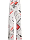 Charles Jeffrey Loverboy newspaper-print straight-leg jeans - Multicolour