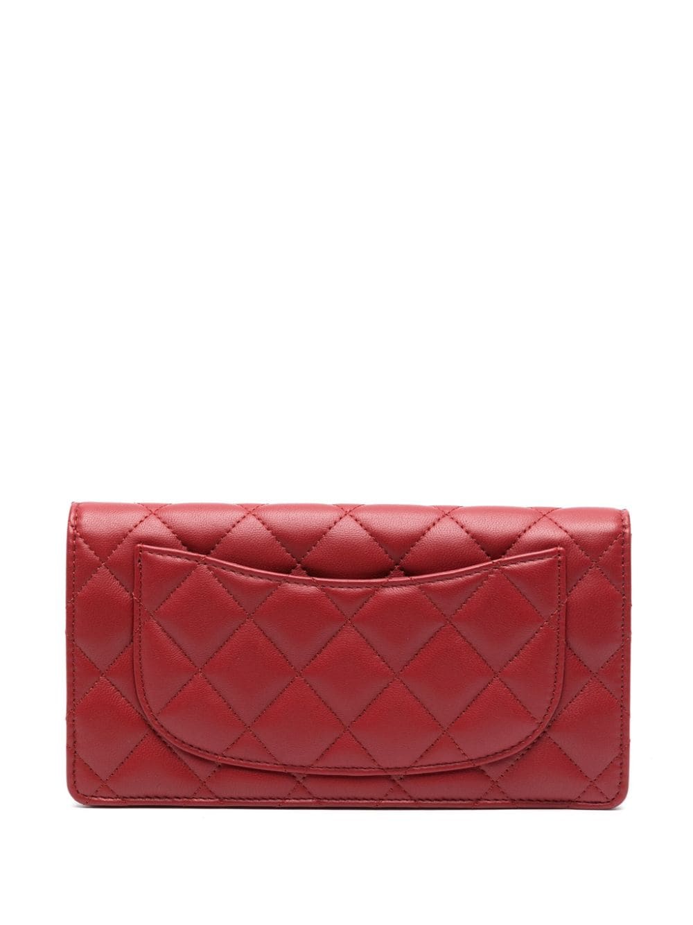CHANEL Pre-Owned 2012-2013 diamond-quilted wallet - Rood