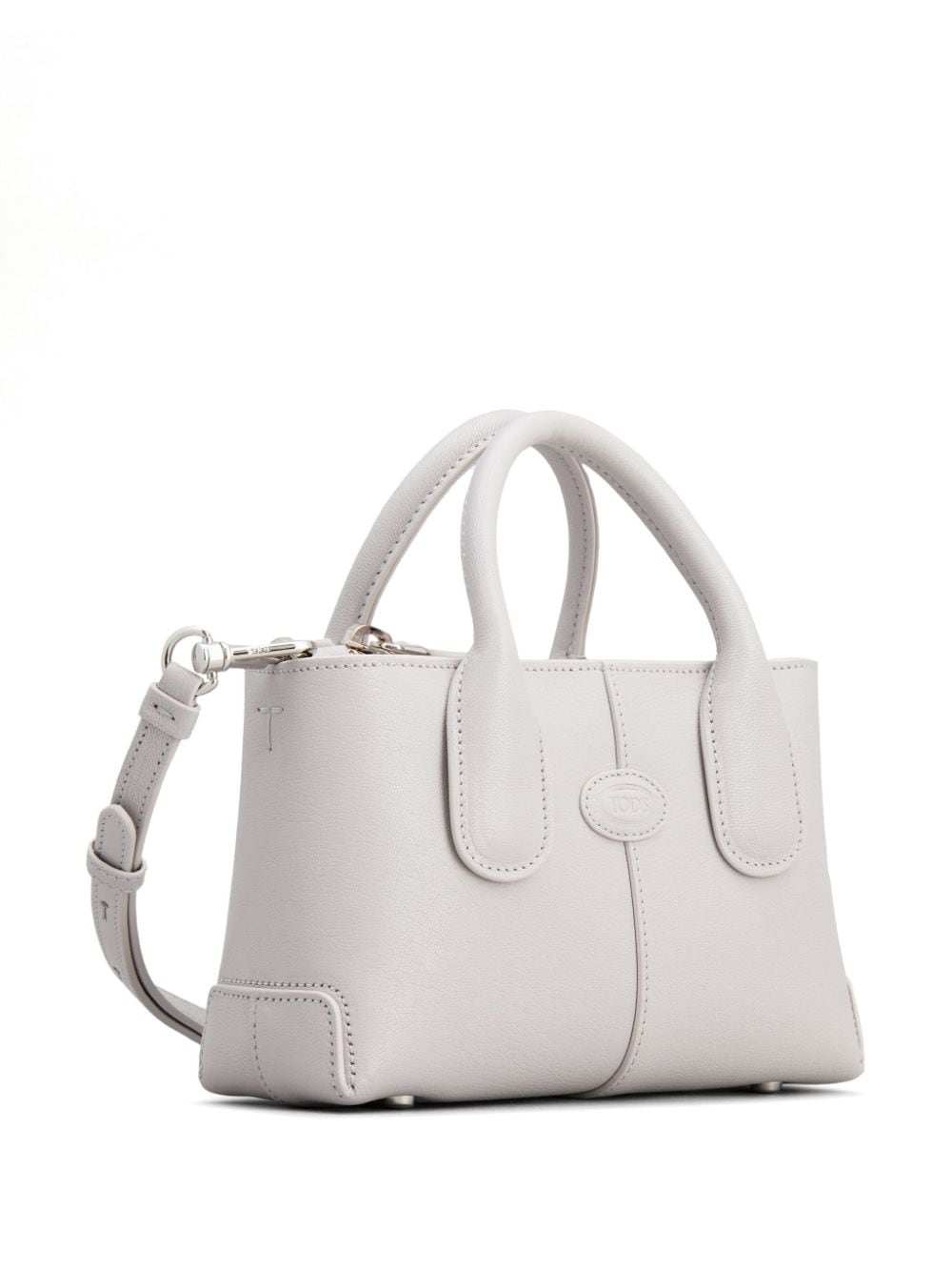 Shop Tod's Mini Leather Tote Bag In White