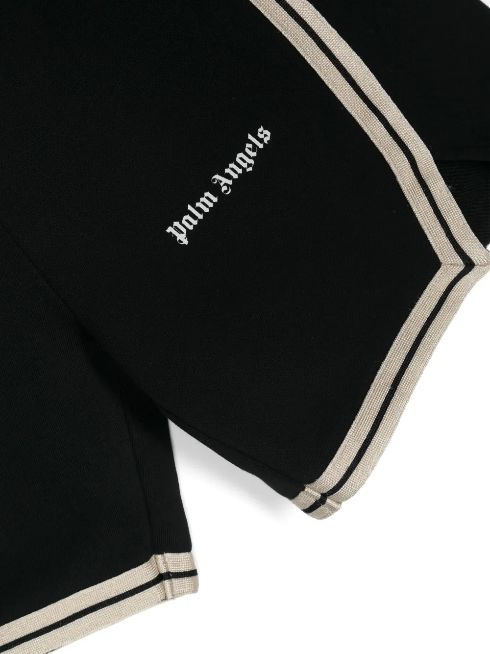 Shop Palm Angels Logo-detail Striped Shorts In Black