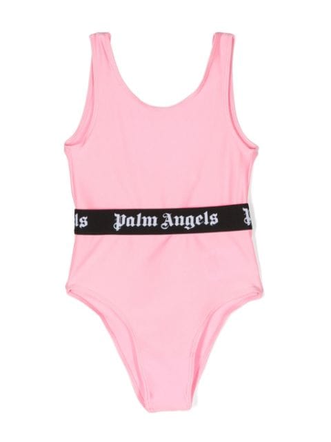 Palm Angels Kids logo-waistband scoop swimsuit