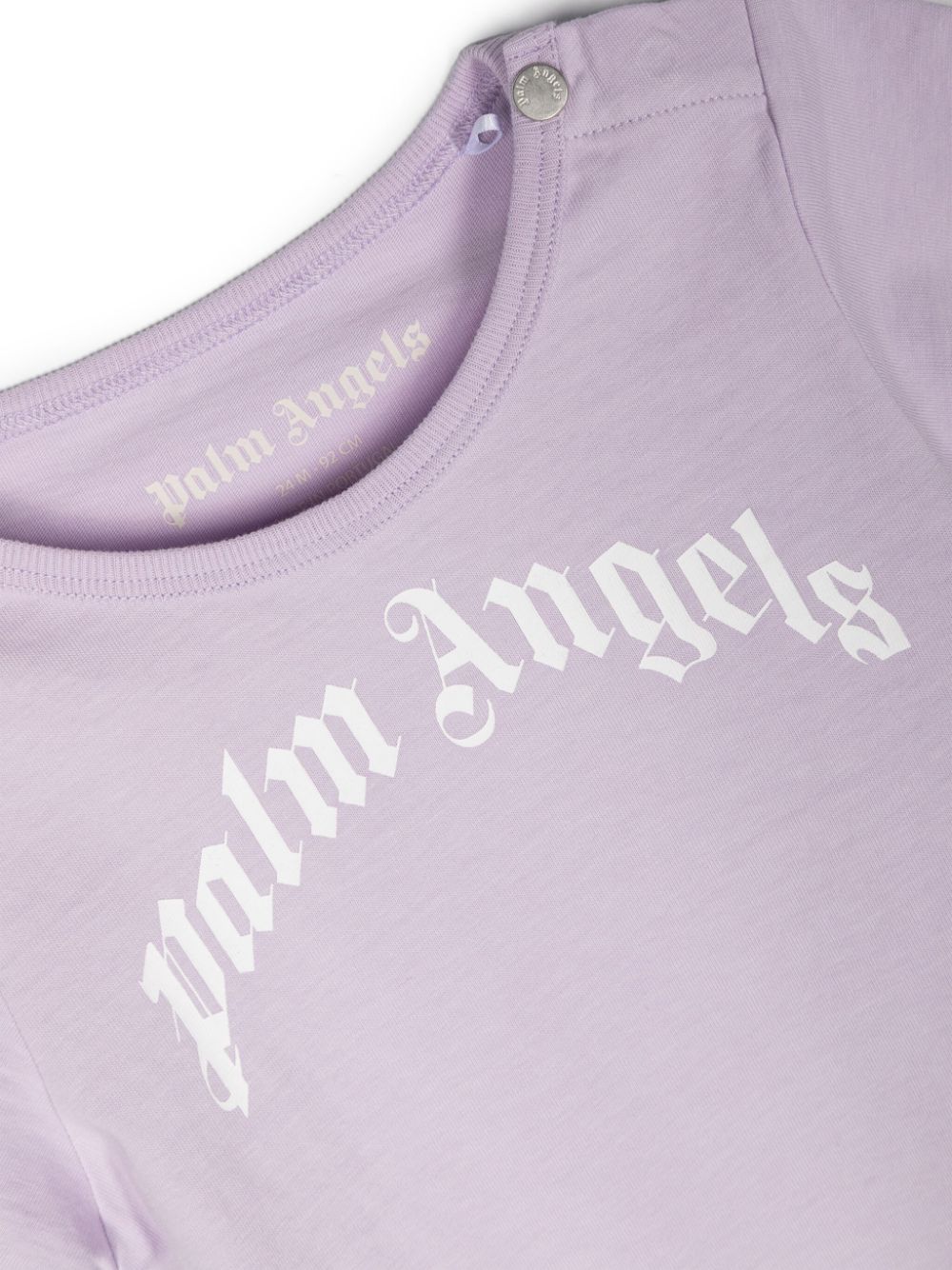 Shop Palm Angels Logo-print Cotton Body In Purple