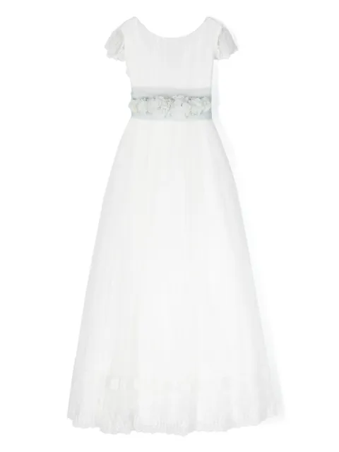 AMAYA floral-appliqué tulle maxi dress