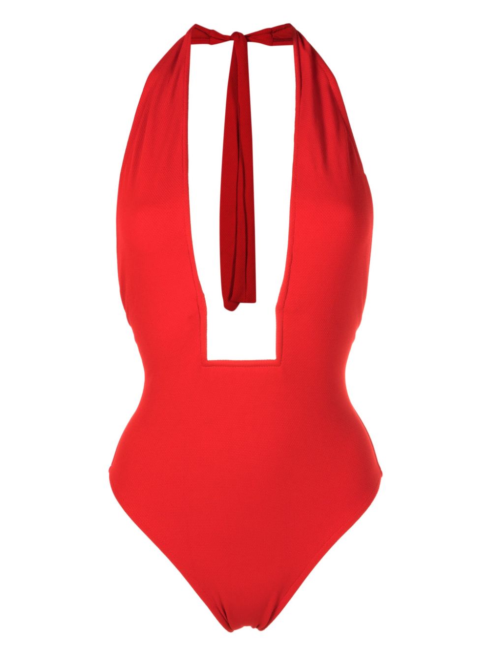 Lenny Niemeyer Plunging-neck Backless One-piece In Red