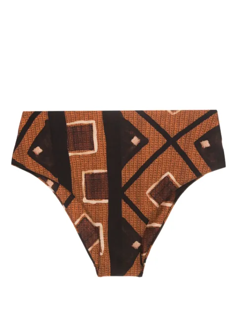 Lenny Niemeyer bikini bottom con tiro alto y estampado gráfico