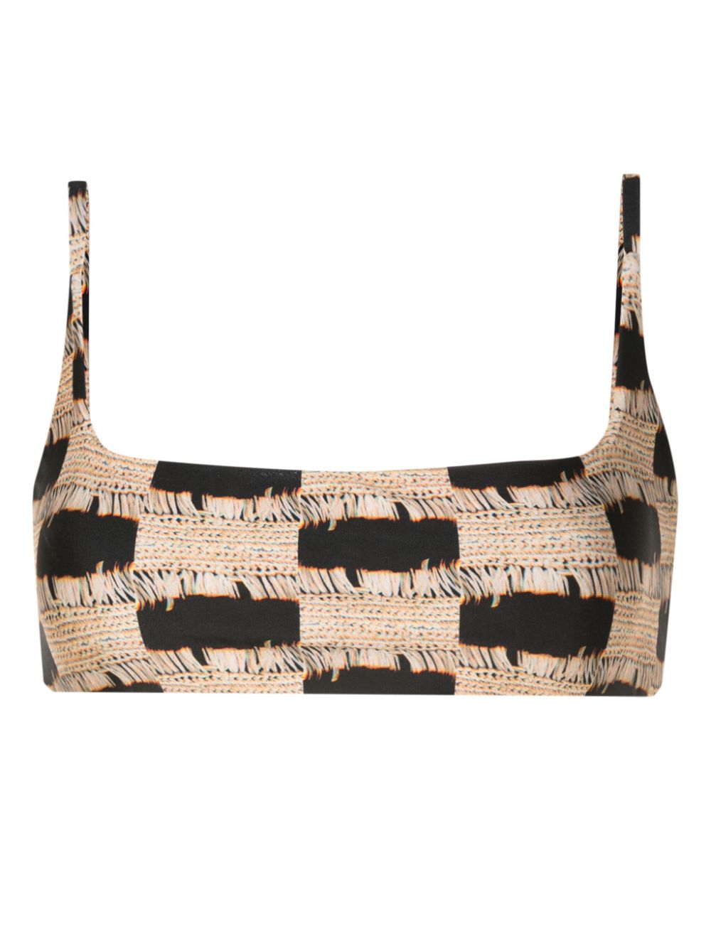 Lenny Niemeyer trompe l'oeil-print bralette bikini top - Black