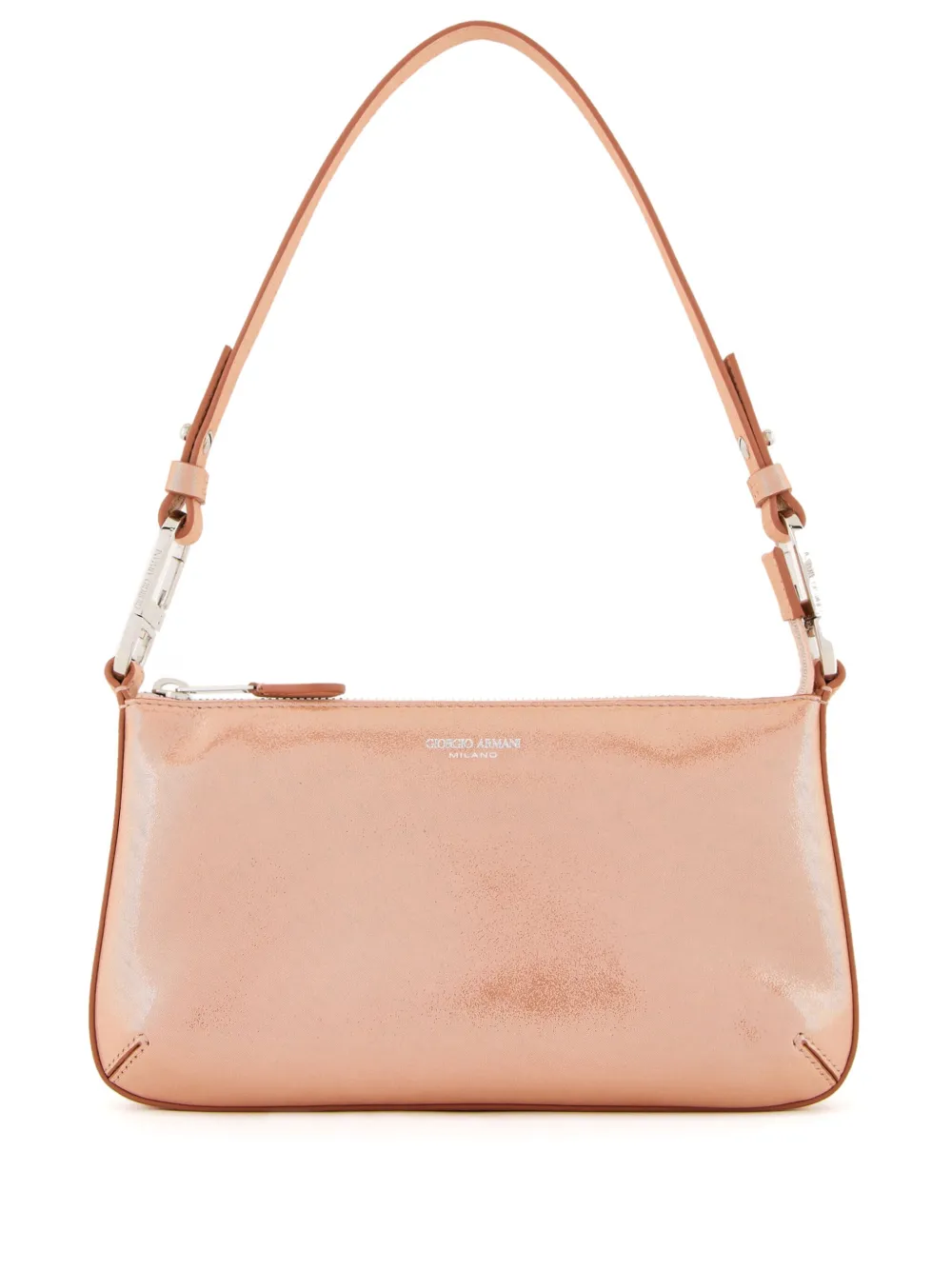 Giorgio Armani metallic-finish leather shoulder bag | Neutrals | Image 1