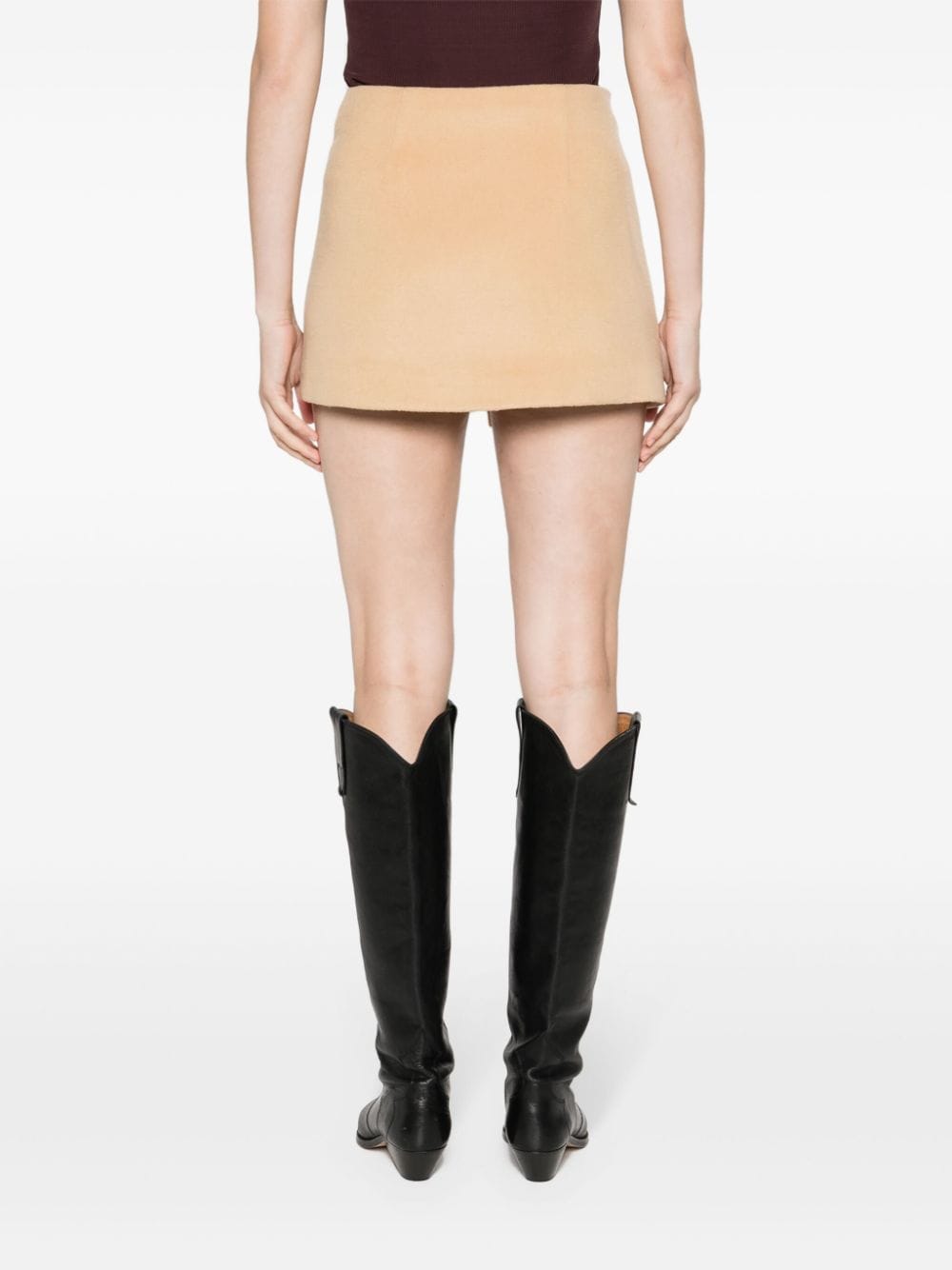 Shop Ixiah Rockafellar Asymmetric Miniskirt In Neutrals