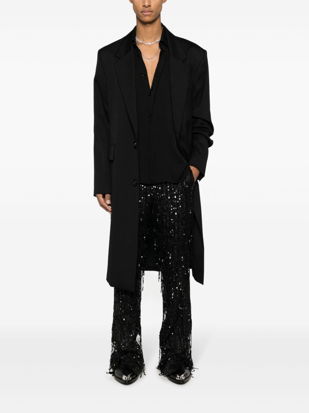 AMIRI sequin-embellished tailored trousers - Zwart