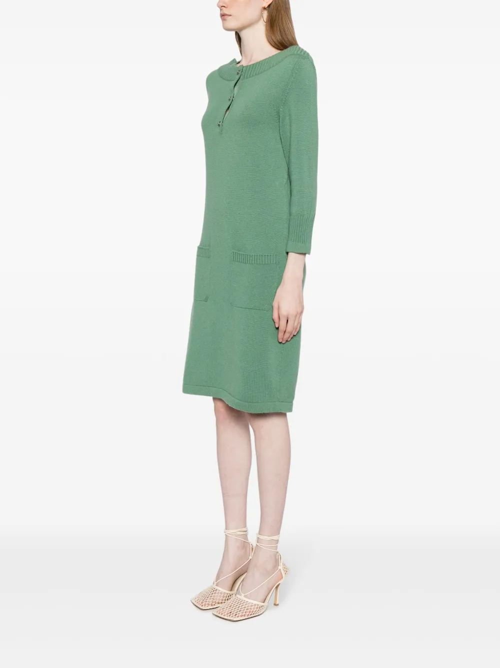 Pre-owned Chanel 2010 Cashmere Minidress In Green