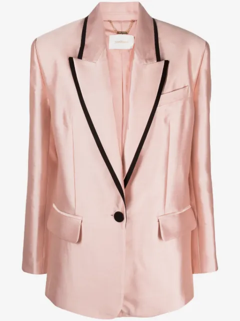 ZIMMERMANN contrasting-trim single-breasted blazer
