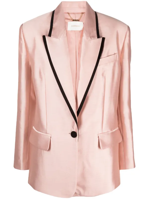 ジャケット Zimmermann Pastel pink linen Crush blazer (2095JR251 PIN) Crush Linen Jacket Cream Online | Zimmermann